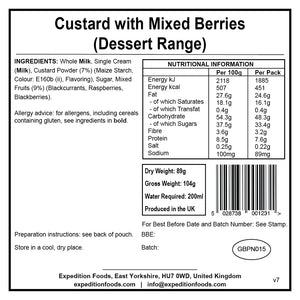 Custard with Mixed Berries (Breakfast/Dessert Range)